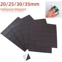 Square Self Adhesive Magnets 20/25/30/35mm Rubber Soft Magnetic Sheet Household Refrigerator Office DIY Magnetic Sheets