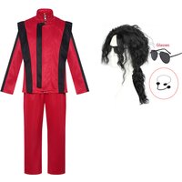 Men's Michael Jackson Thriller Red Jacket Cosplay Costume for Halloween Party Stage Performance
