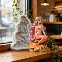 Beautiful mermaid silicone molds, reusable resin molds, clay and plaster molds, DIY decorative handmade molds
