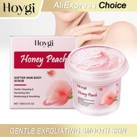 HOYGI Peach Body Scrub Gentle Exfoliating Smoothing Soften Skin Moisturizing Bathing Cleaning Pores Fruit Acid Skin Care 100g