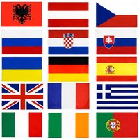 3x5fts Europe National Flags Germany Ireland Britain Italy France Greece Portugal Russia Spain Switzerland Croatia Finland Malta