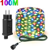 LED-Weihnachtsbeleuchtung für Außenbereich Grüner Draht Leder 24V Lichterkette Wasserdicht Garten Party Hochzeit Girlande Deko Neujahr Q