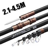 2.1M 2.7M 3.6M 4.2M 4.5M Telescopic Fishing Rod Carbon Travel Surf Rod Spinning Power Lure Throwing Surfcasting Baitcasting Pole