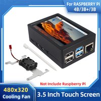 Raspberry Pi 3.5 Ekran dotykowy 480 * 320 Wyświetlacz LCD TFT Opcjonalny wentylator chłodzący w metalowej obudowie ABS do Raspberry Pi 4 Model B lub 3B+ 3B