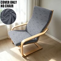 Stretch Geometric Jacquard Poang Chair Slipcover Non-Slip Lounge Chair Cover Washable Armrest Chair Protector for Living Room