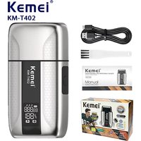KEMEI KM-T402 Professional Barber Foil Shavers for Men Waterproof Electric Reciprocating Razor Shaving Bald Head UV