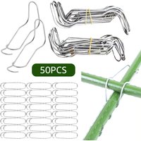 50Pcs Plant Trellis Connecting Buckles Pipe Support Fixing Clip Steely Plant Vine Climbing Pole Cages Connector Garden Vegetable