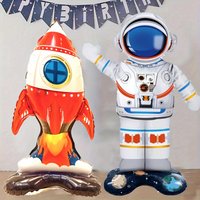 3D Astronaut Foil Balloon Rocket Balloons Space Ballons For Astronauta Universe Series Outer Space Birthday Party Decor