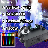 1500W 7 Color Vertical Spray Smoke Machine 24 RGB LED DMX512 Professional Special Effect Stage Fog Equipment for DJ Disco Party