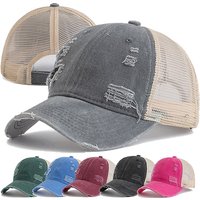 Hot Sale Unisex Trucker Hat Multi Colors Plain Baseball Cap Women Men Washed Cotton Distressed Cap