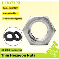 Hexagon Low Thin Nut Stainless Steel Black Plated M2 M3 M4 M5 M6 M8 M10 M12 M14 M16 M18 M20 Nuts Fasteners Thin Hex Nuts DIN439