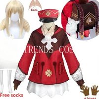 ❤Klee Cosplay Costume Klee Outfits Dress Hat Wig Halloween Carnival Comic for Women Comic Con★❤★