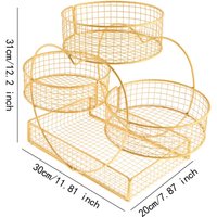 Tiered Wire Basket Stand Multiuse Fruit Bowl Holder for Onion Veggie Potato