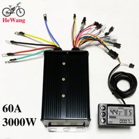 AliExpress NONE 2000W-3000W BLDC 3 Mode Sine wave E-Bike Controller 18 mosfet 36V 48V 52V 64V Controller 60A with s866 display for E-Scooter