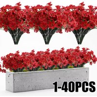 Lifelong Purple Artificial Spring Flowers UV-Resistant Fake Plastic Plants for Outdoor Home Decor Garden Beds Patio