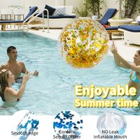 1Pc Outdoor Beach Ball Toys Glitters Transparent Confetti Sequin Inflatable Clear Swimming Water Toy for Kids Adults