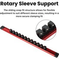 1Pcs 360° Swivel Magnetic Socket Organizer 1/4 3/8 1/2Inch Socket Clip Rail Holder Socket Rack Tray Hand Tools Blue Red