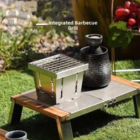 Portable Indoor Stainless Steel Charcoal BBQ Grill Camping Tea Cooking Outdoor Home Use Popular Model Single Person
