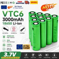 Hochwertige Original 18650 3,7V VTC6 3000mAh wiederaufladbare Lithium-Batterie, 25A Entladestrom, geeignet für langlebige und sichere Stromversorgung von LED-Taschenlampen