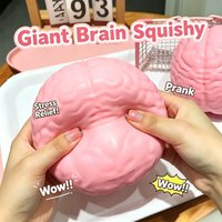 Jumbo Brain Stress Ball Squishy Toys Stretchable Stress Relief Sensory Anxiety Relief Fidgets Toys ADHD Gag Gifts for Adults