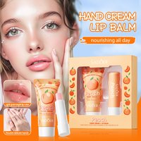 Peach Hand Cream + Lip Balm Set, Suitable for Hands and Lips, Convenient for Daily Use, Perfect as a Small Gift