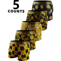 5-piece men's printed underwear, comfortable men's boxer shorts, stretchy men's boxer shorts, daily casual men's underwear