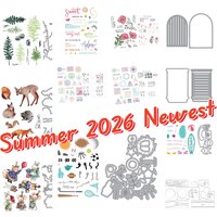 2026 May Forest Animals Trees Beach Metal Cutting Dies Clear Stamps Stencil for DIY Greeting Card Scrapbook Decoration New