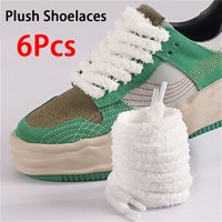 2Pcs/6Pcs New Fashion Fluffy Shoelaces Sneakers Casual Shoe Laces Round Rope Laces for Shoes 80/100/120/140/160CM