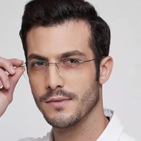 Krasivyy Klassische Randlose Brille Rahmen Männer Ultraleicht Optische Verordnung Brillen Neue Reinem Titan Platz Myopie Brillen