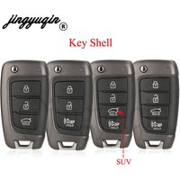 jingyuqin 3/4 Button Flip Remote Car Key Shell Case For Hyundai Accent Elantra Kona Santa Fe Tucson Veloster Accessories fob