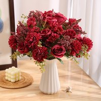 Artificial Flower Rose Wedding Wreath Home Outdoor Garden Decora DIY Room Table Bride Bouquet Handmade Gift Prop Accessory Party
