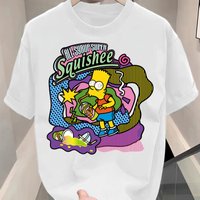 Summer Simpsons Print Pattern Fashionable and Comfortable Casual Round Neck T-shirt
