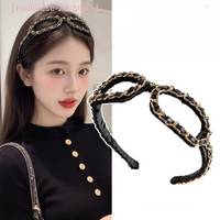 【MAX-22】Vintage Chain Leather Headband Hollow Sunglasses Shape Hair Hoop For Women Elegant Party Daily Hair Accessory