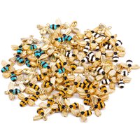 15Pcs Lovely Yellow Blue Black Enamel Bee Zinc Alloy Pendant Charm for Women's Earrings Necklace DIY Jewelry Making Supplies