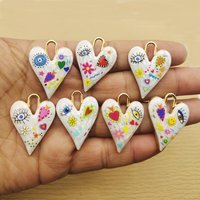 10pcs Heart Charm for Jewelry Accessories Diy Making Earring Bracelet Keychain Pendant Craft Supplies Alloy Metal Gold Plated