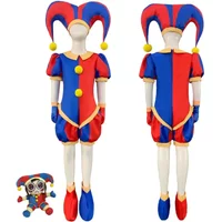 The Amazing Digital Circus Clowns Cosplay Costume Kids Adult Halloween Bodysuit Cosplay Suit Height Pomni Doll Soft Toy