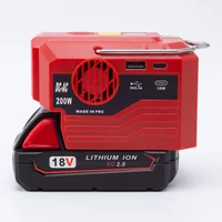 For Milwaukee 18V Li-ion Battery 200W Portable Inverter Sine Wave Power Adapter W/USB TYPE-C AC 110-230V Charger Socket