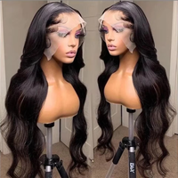 Chinese Body Wave 13x4 HD Transparent Lace Front Human Hair Wig Black 4x4 Lace Closure Wig 8-30 Inch Pre-Plucked Lace Hair Wig