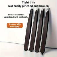 4 Pcs Set High-Quality Stainless Steel Eyebrow Tweezers Suitable for Eyebrows Eyelashes Remove Beard Christmas Gift