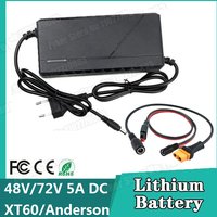 48V 72V Charger 5A Lithium Battery Pack 54.6 84V 10 20S DC EU to XT60/ Anderson/ 5in1 Smart Intelligent Fast Charging Charge