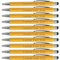 Personalized Ballpoint Pen Engraved Bamboo Pens Customize Company Logo Baby Shower Baptism School Wedding Gift Decoration