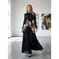 Miyake Pleated Skirt Set Print Plisse Plus Size Women's 2026 Spring New Fold Two Piece Pleats Printed Fashion Top+Long Skirt