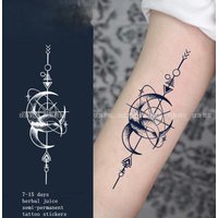 Moon Planet Flower Herbal Tattoo Stickers Juice Lasting Men and Women Art Waterproof Arm Stickers Punk Style Temporary Tattoo