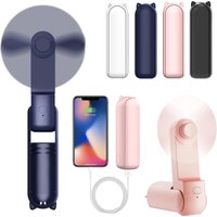 Portable Mini Handheld Fan Small Pocket Fan USB Rechargeable Battery Fan Folding Cooling Hand Fan Mini USB Fan with Power Bank