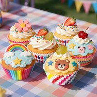 100pcs/Set Cupcake Paper Cup Baking Mold Rainbow for Christmas Wedding Party Decoration Kitchen Baking Pan Cake Mold