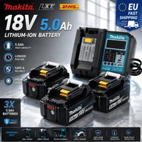 EU-Lagerbestand Makita 18V 5.0Ah Akku BL1850B BL1860B LXT Hochleistungs-Li-Ionen-Ersatzakku für Bohrschrauber, Schleifer, Säge Schnelle EU-Lieferung