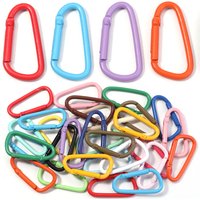 10Pcs/Lot 45x24mm Mix D Carabiner Hook Colorful Alloy Keychain Clip Hooks For Making Jewelry Key Ring Connector DIY Findings