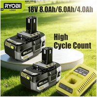 RYOBI ONE+ 18V 4.0Ah Rechargeable Lithium Battery P108 P104 P107 Original Pack For DIY Cordless Power Tools