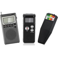 MACH-3 Pcs Equipment For Paranormal Research Includes 1 Pcs Voice Recorder, 1 Pcs LED Emf Magnetic Field Detector Tool