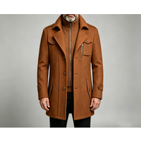 Manteau en laine à Double col pour hommes, beau manteau en laine à la mode pour hommes d'âge moyen, Style Business, haute qualité, automne hiver